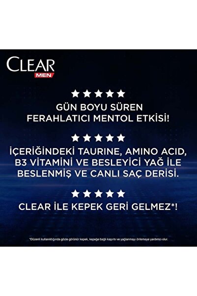 Clear Men Kepeğe Karşı Etkili Şampuan Cool Sport Menthol Ferahlatıcı Mentol Etkisi 350 Ml