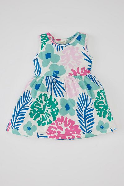 DeFacto Baby Girl Patterned Sleeveless Dress C0074A524SM