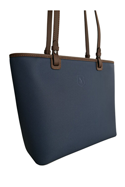Ladystyle Top Quality Women's Hand and Shoulder Bag with Dark Blue Molding, Multiple Compartments