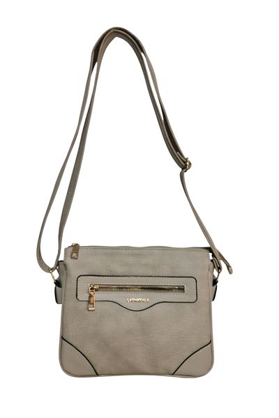 Ladystyle Ekru Soft Leather Women's Multi-Eyed Crossbody Messenger Bag Long Strap Cross Adjustable