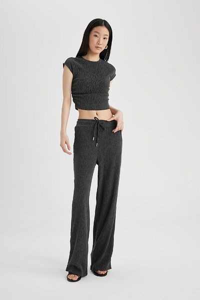 DeFacto Tepláky Carrot Fit Basic - Elastický pas, Rovná noha, Kapsa na šněrování, Zavinutá látka C2702Ax24Sp