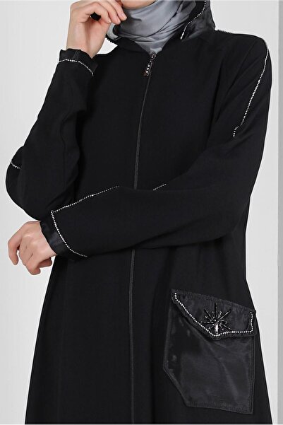 Alvina KAPÜŞONLU TAŞ ŞERİTLİ CEPLİ FERACE 80050