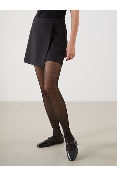 LC Waikiki Lcw Dream Black 15 Denier Matte Patterned Women's Pantyhose