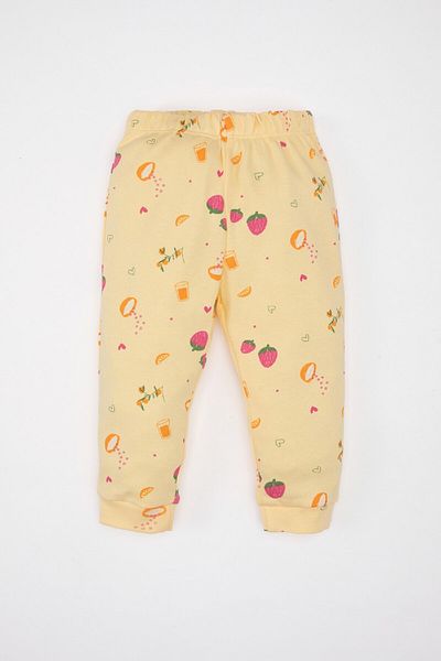 DeFacto Print Baby Girls Pajamas Set - Short Sleeve and Top Elastic Waist, Long Bottom C2035A524Sm