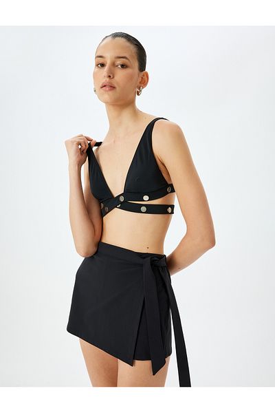 Koton New Season Double Breasted Mini Short Skirt with Lacing Detail