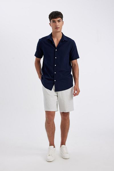 DeFacto Relax Fit Linen Mixed Summer Bermuda Σορτς C1125ax24sm