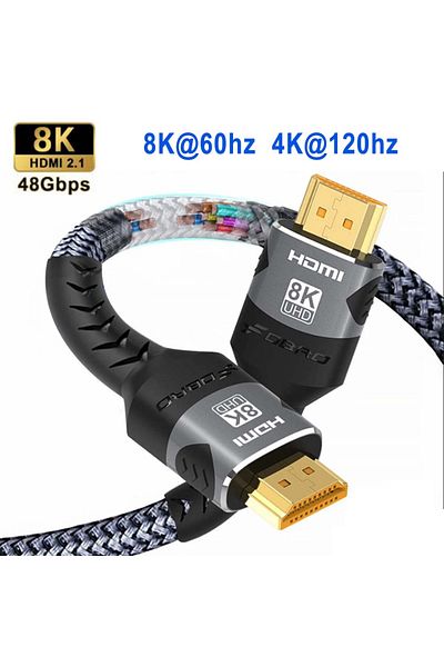 Choice 2m 8K-60hz-HDMI 2.1 8K HDMI 2.1 Cable 4K@120Hz 8K@60Hz 48Gbps EARC ARC HDCP Ultra High Speed For RTX