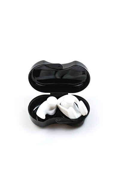 Choice سدادات أذن للسباحة من السيليكون باللون الأبيض مع مشبك أنف - سدادات أذن...