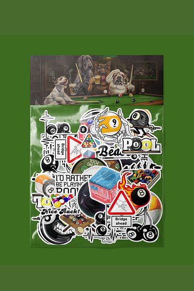 dadi ramba Billiards Sticker Pack - Bullet Journal - Agenda - Planner - Notebook - Laptop Sticker Sticker