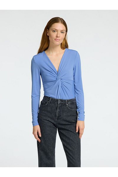 Selected Femme Langärmeliger Body Knoten-Effekt