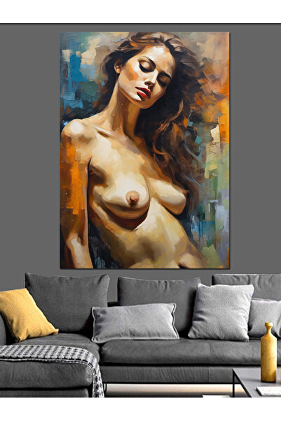 Tablo Mega Nü Kadın Dekoratif Kanvas - Mdf Ahşap Tablo