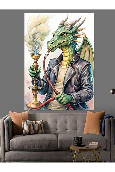 Tablomega Pânză decorativă Dragon - Lemn MDF
