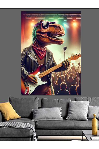 Tablomega Pânză decorativă Rockstar Dinozaur - Lemn MDF