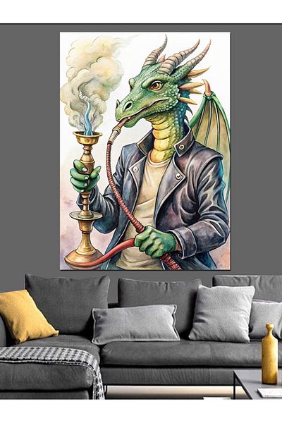 Tablomega Pânză decorativă Dragon - Lemn MDF
