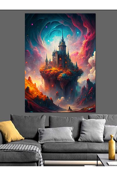Tablomega Pânză decorativă Castel Zburător - Lemn MDF