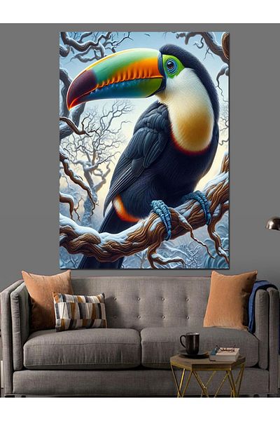Tablomega Pânză decorativă Colorful Beaked Bird - Lemn MDF