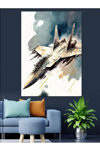 Tablomega Canvas Decorativ Avion de Luptă - Lemn MDF