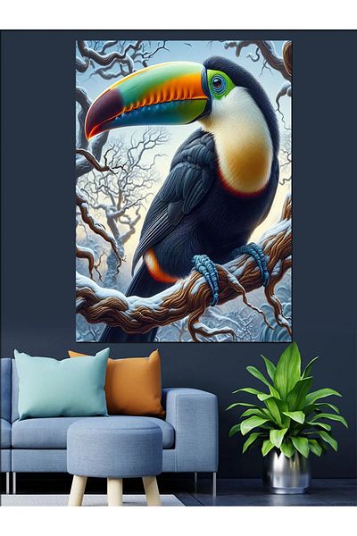 Tablomega Pânză decorativă Colorful Beaked Bird - Lemn MDF