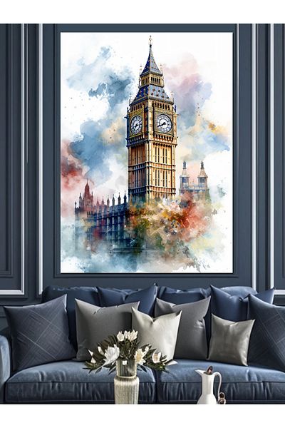 Tablomega Pânză decorativă Turnul Big Ben - Lemn MDF