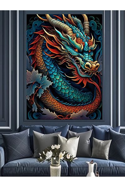 Tablomega Pânză decorativă Mystic Dragon Dragon - Lemn MDF