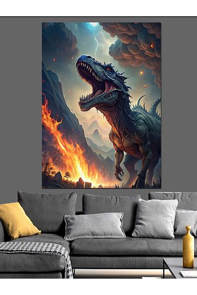 Tablomega Dinozaur Pânză Decorativă - Lemn MDF