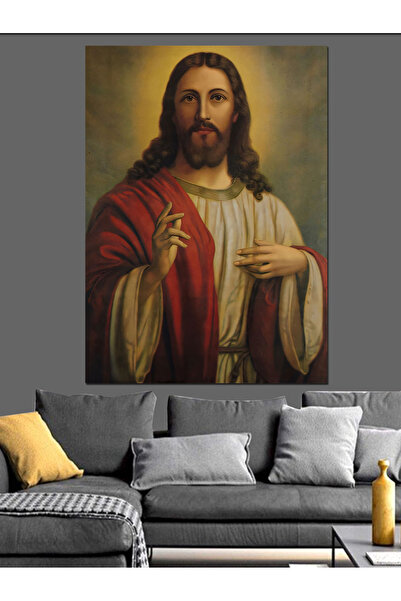 Tablo Mega Hz İsa Jesus Dekoratif Kanvas - Mdf Ahşap Tablo