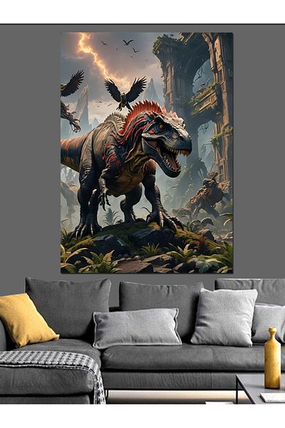 Tablomega Pânză decorativă Dinozaur Războinic - Lemn MDF