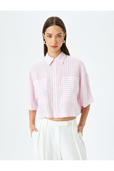 Koton rose stripe Oversized Shirt