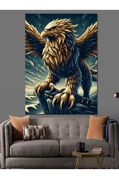Tablomega Διακοσμητικός καμβάς Winged Lion Body Eagle - Ξύλινος πίνακας MDF