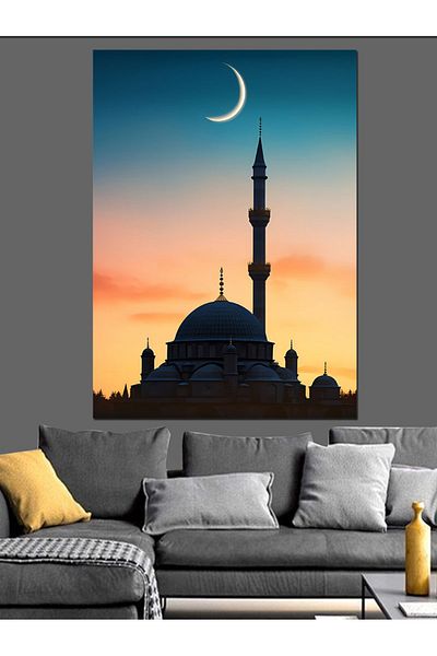 Tablomega Pânză decorativă Moon And Mosque - Lemn MDF
