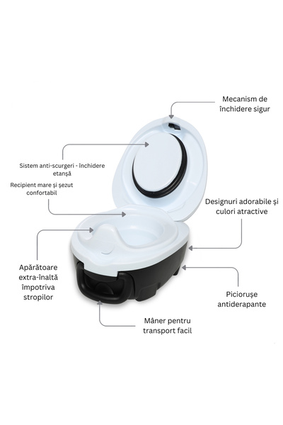 My Carry Potty Portable Potty With Lid And Handle , Vacuta