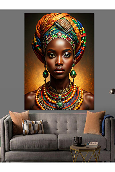 ekart Afrikalı Kadın Dekoratif Kanvas - Mdf Ahşap Tablo