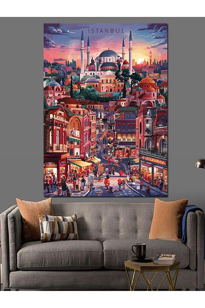 Tablomega Pânză Decorativă Istanbul - Lemn MDF