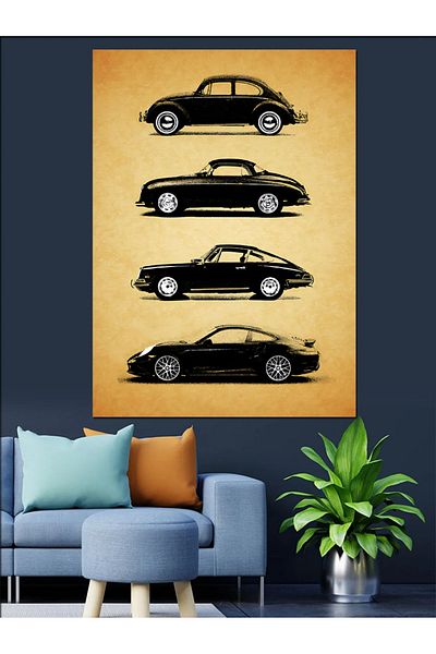 Tablomega Car Evolution Διακοσμητικός Καμβάς - Ξύλινος Πίνακας MDF