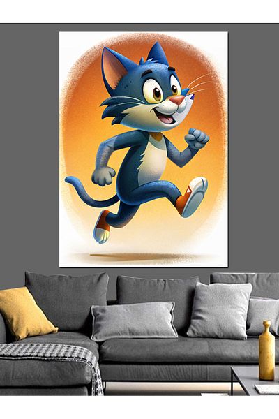 Tablomega Pânză decorativă Running Sportsman Cat - Lemn MDF