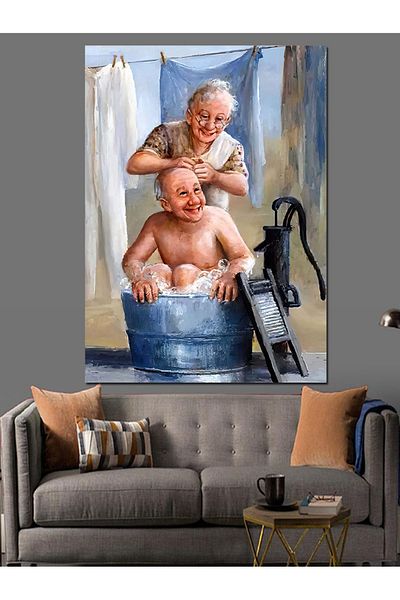 Tablomega Pânză decorativă Happy Old Couple - Lemn MDF