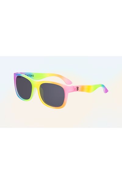 Babiators Ochelari de soare pentru copii, ultraflexibili, curcubeu, lentile fumurii, 0-2 ani