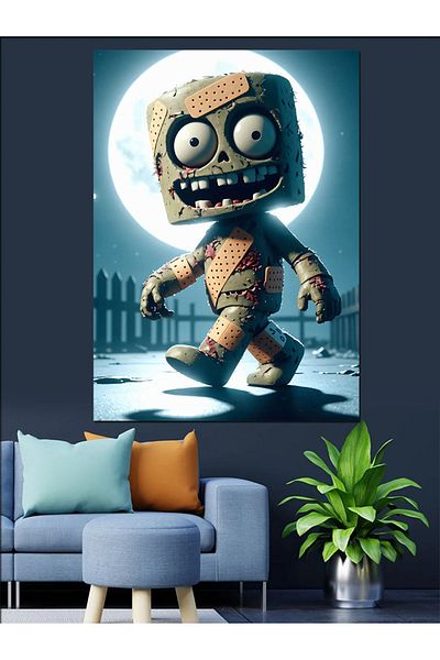 Tablomega Pânză decorativă Zombie drăguță - Lemn MDF