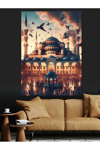 Tablomega Istanbul Eminonu Moschee Canvas Decorativ - MDF Lemn Pictat
