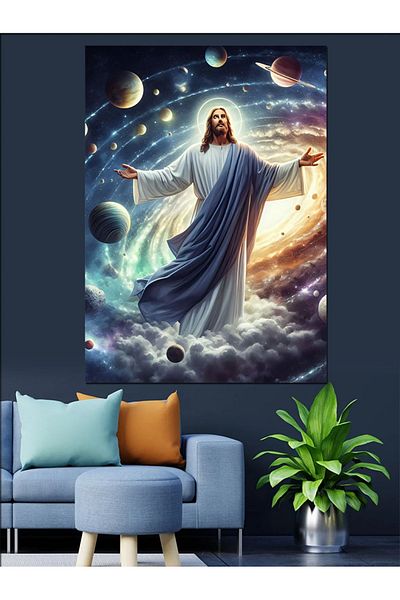 Tablomega Iisus Hristos și Universul Pânză Decorativă - Lemn MDF Pictură