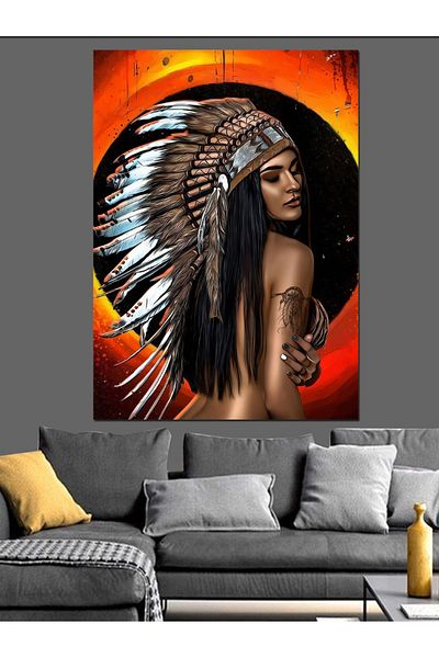 Tablomega Pânză decorativă Indian Girl - Lemn MDF
