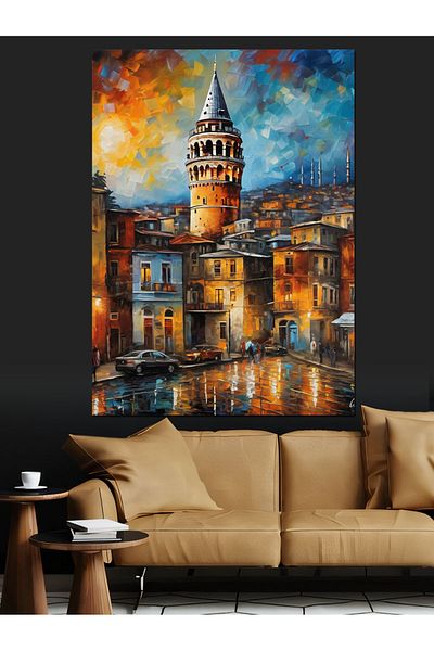 Tablomega Pânză decorativă Galata Tower Landscape - Lemn MDF
