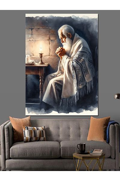 Tablomega Pânză decorativă Bătrânul care se rugă - Lemn MDF