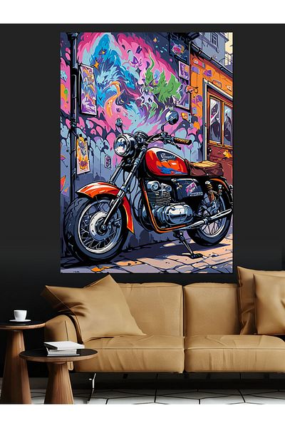 Tablomega Pânză decorativă pentru motociclete Metro Classic - Lemn MDF