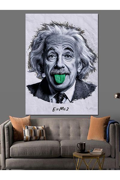 Tablomega Pânză decorativă Albert Einstein - Lemn MDF