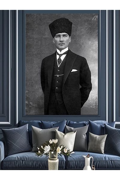 Tablomega Pânză decorativă Mustafa Kemal Atatürk - Lemn MDF