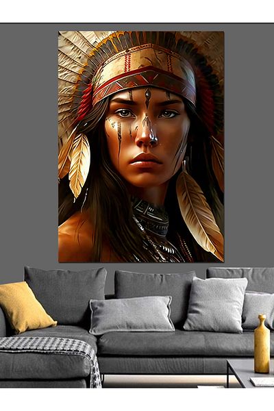 Tablomega Pânză decorativă Indian Girl - Lemn MDF
