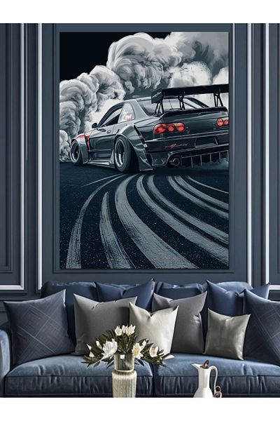 Tablomega Διακοσμητικός καμβάς Drift Car - Ξύλινος πίνακας MDF