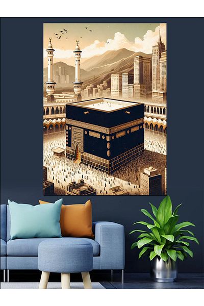 Tablomega Pânză decorativă Kaaba - Lemn MDF