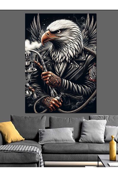 Tablomega Διακοσμητικός καμβάς Eagle που καταναλώνει ναργιλέ - Ξύλινος πίνακας MDF